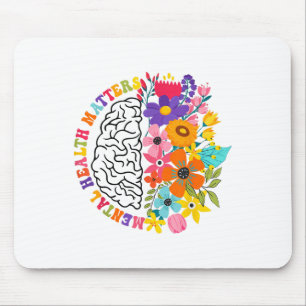 Mousepad Saúde Mental S Doença Cerebral Floral Humana Aware