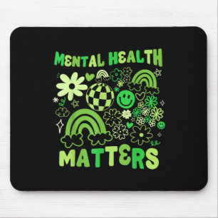Mousepad Saúde Mental S Groovy Floral Mental Health Awaren