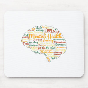 Mousepad Saúde Mental S Palavra Sensibilização para a Saúde