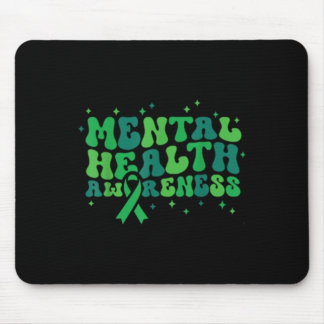 Mousepad Saúde Mental S Retro Groovy Mental Health Awarene (Frente)
