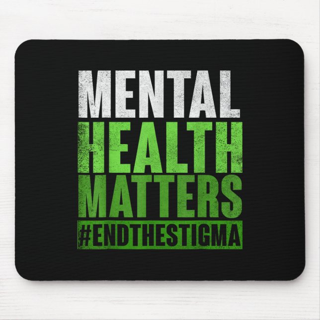 Mousepad Saúde Mental Verde Engraçada Põe Fim À Consciência (Frente)
