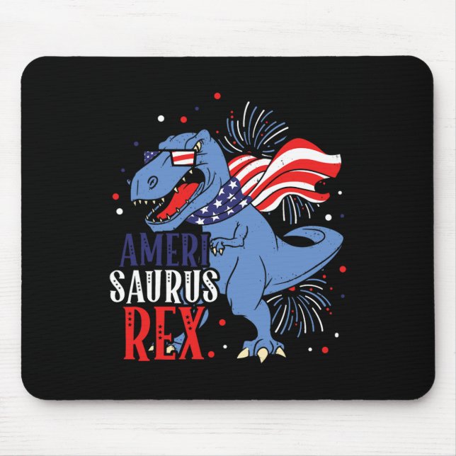 Mousepad Saurus Rex 4 De Julho Dia Da Independência Do Dino (Frente)
