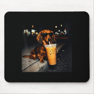 Mousepad Sausssurdo engraçado bebendo café gelado meme de c