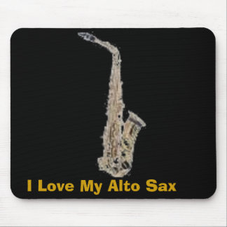 Mousepad saxofone, eu amo meu saxofone do alto