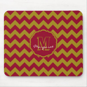 Mousepad SC Chevron Mouse Pad-Burgundy e Dourado
