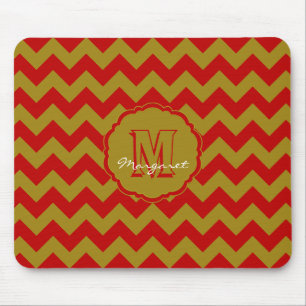 Mousepad SC Chevron Mouse Pad-Red e Dourado