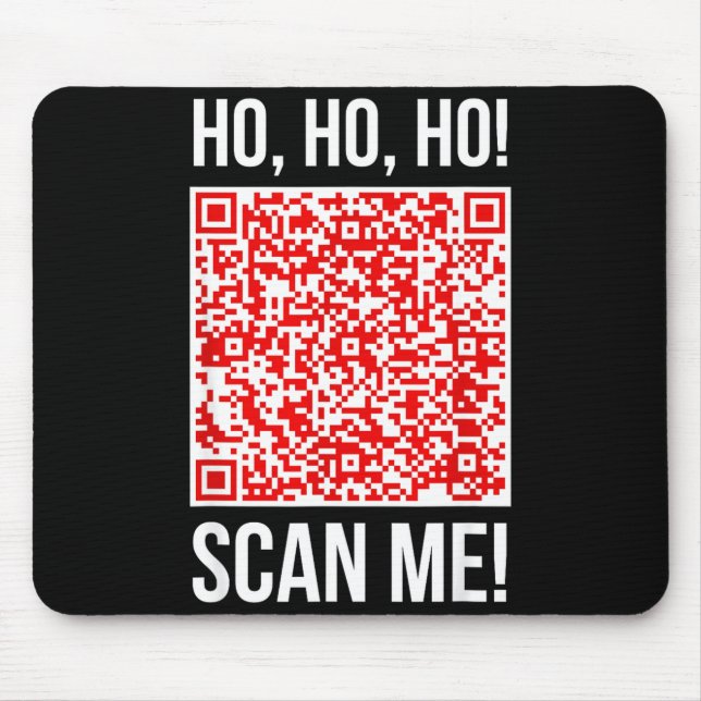 Mousepad Scan Me! Qr Scan Me Joke Funny Santa Merry Christm (Frente)