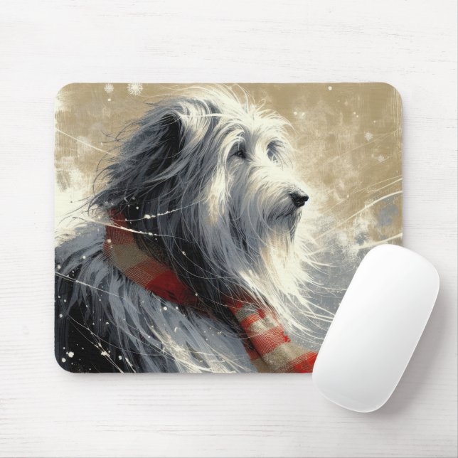 Mousepad Scarf De Inverno Com Vestida De Collie (Com mouse)