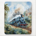Mousepad Scenic Landscape a Victorian Train<br><div class="desc">A lovely mountain landscape with a Victorian train and a castle in background</div>