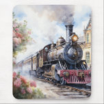 Mousepad Scenic Landscape a Victorian Train<br><div class="desc">A lovely landscape with a Victorian train outside a train station</div>