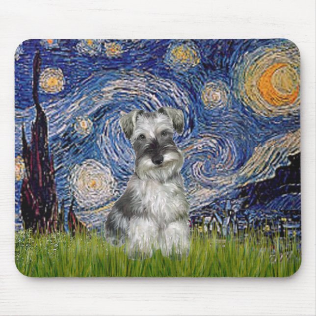 Mousepad Schnauzer 1N - Noite Estrelada (Frente)