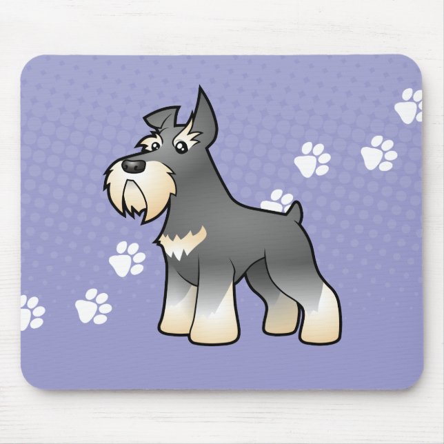 Mousepad Schnauzer dos desenhos animados (Frente)