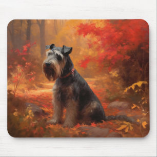 Mousepad Schnauzer: Folhas de outono caem inspiração