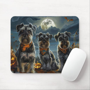 Mousepad Schnauzer Halloween Spooky