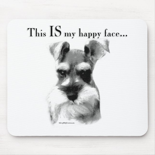 Mousepad Schnauzer Happy Face (Frente)