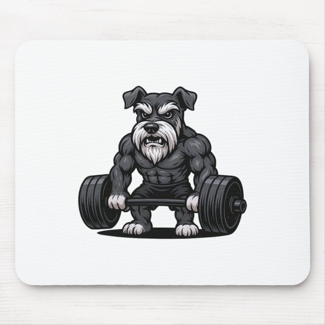 Mousepad Schnauzer Weising Bodybuilder Workout Gym Do (Frente)