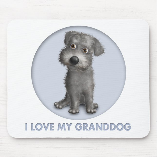 Mousepad Schnoodle (cinza) Granddog (Frente)