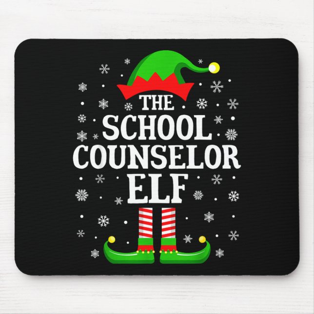 Mousepad School Counselor Elf Funny Christmas Family Matchi (Frente)