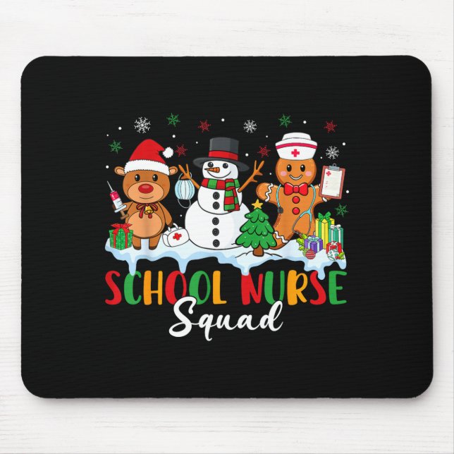 Mousepad School Nurse Squad Reindeer Snowman Gingerbread Ch (Frente)