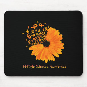 Mousepad Sclerose Sensibilização Flor de Fita Esperança
