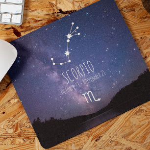 Mousepad Scorpio   Constelação Zodiac Personalizada