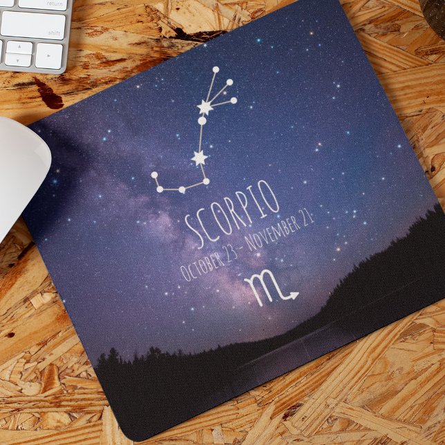 Mousepad Scorpio | Constelação Zodiac Personalizada (Criador carregado)
