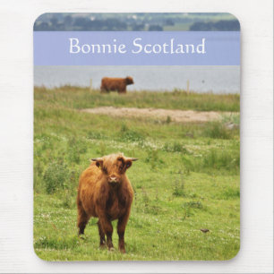 Mousepad "Scotland Bonnie" com a foto nova da vaca das