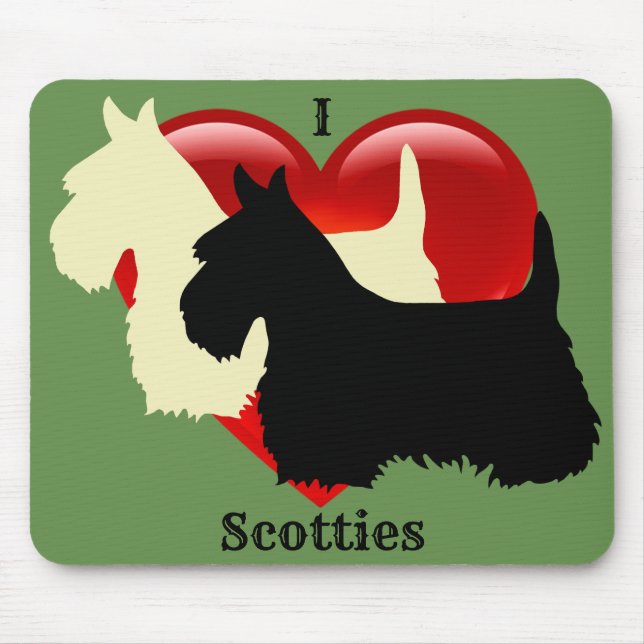 Mousepad Scottish Terrier black silhouette, cão da Escócia (Frente)