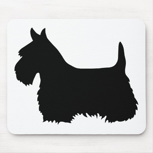 Mousepad Scottish Terrier black silhouette, Scotland dog (Frente)