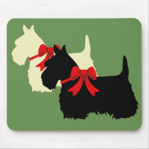 Mousepad Scottish Terrier black/whaten silhouter xadrez