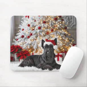 Mousepad Scottish Terrier By Christmas Tree