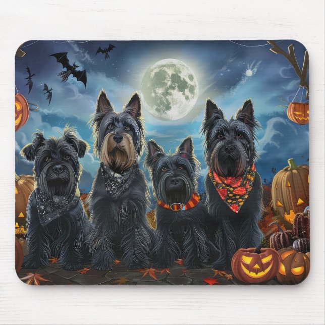 Mousepad Scottish Terrier Halloween Spooky (Frente)
