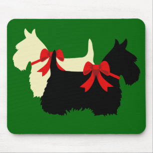 Mousepad Scottish Terrier/terriers silhuette, Island green
