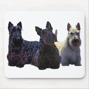 Mousepad Scottish trio preto/wheaten de Terrier, cão preto