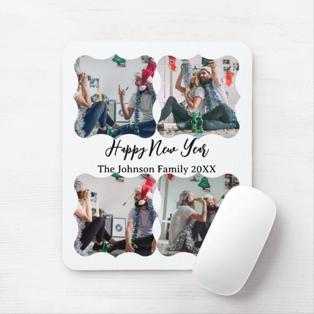 Mousepad Script de Ano Novo Feliz Personalizado 4 fotos em  (Com mouse)