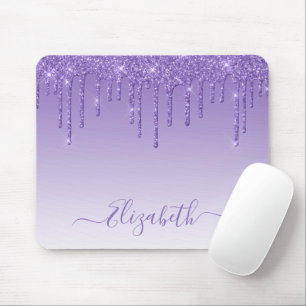 Mousepad Script de Na moda de Glitter Roxo de Tendência Mo