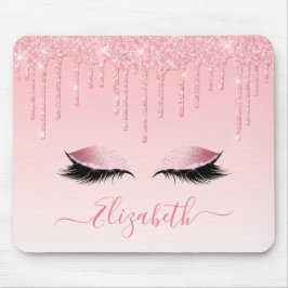 Mousepad Script de Na moda de Lashes Rosa de Tendência Mode