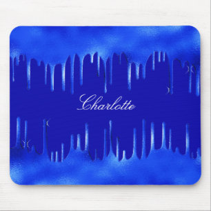 Mousepad Script de nome de pingar de tinta azul real