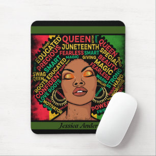 Mousepad Script de Tipografia Motivacional de Mulher Negra