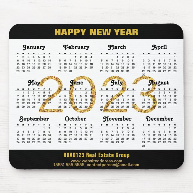 Mousepad Script Dourado moderno de negócios para 2023 para  (Frente)