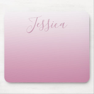 Mousepad Script Elegante & Rosa (qualquer cor) Ombre Editáv