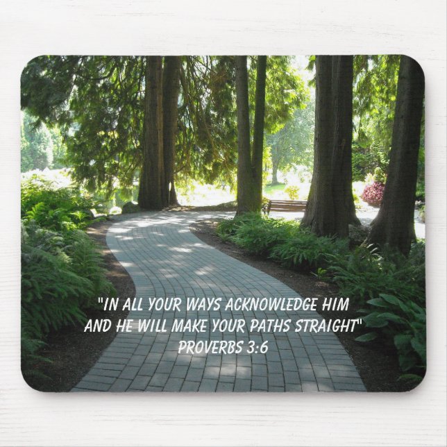 Mousepad Script Inspiracional de Caminho do Jardim Verso (Frente)