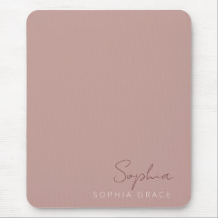 Mousepad Script manuscrito personalizado do Rosa Dusty Mode
