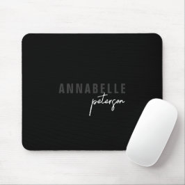 Mousepad Script mínimo preto e branco simples moderno