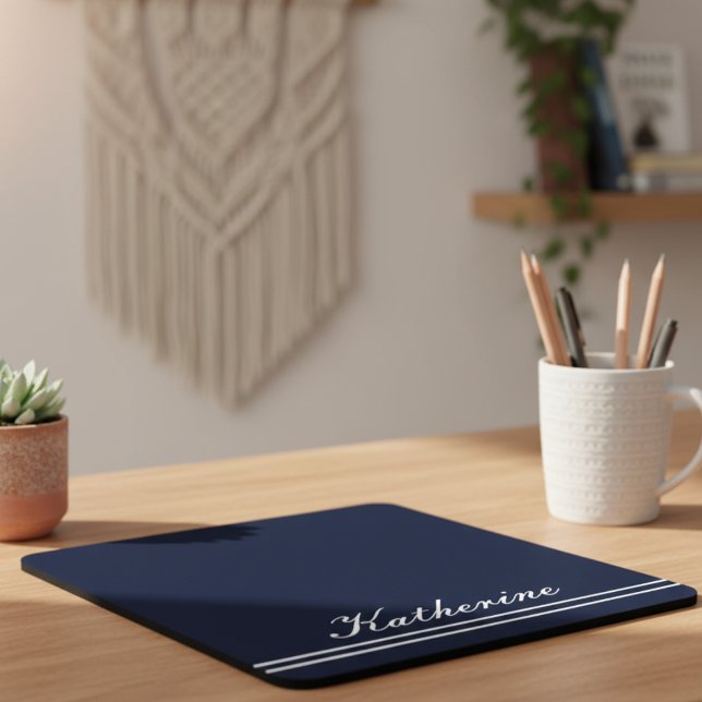 Mousepad Script Name Minimalist Navy Blue (Criador carregado)