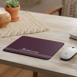 Mousepad Script Name Minimalist Plum
