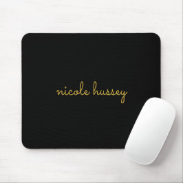 Mousepad Script Preto e Dourado | Monograma Moderno Elegant