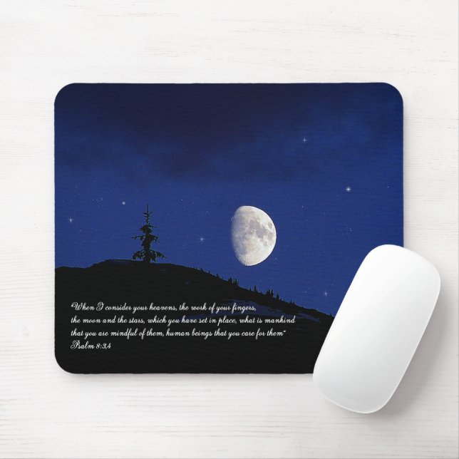 Mousepad Scripting Inspiracional Psalms 8:3,4 (Com mouse)