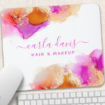 Mousepad Scripts de Assinatura Tinta Cor-de-Laranja Rosa Al<br><div class="desc">Elegante cor-de-rosa,  tinta cor-de-laranja,  estilo caligrafia com letra manuscrita,  script profissional de design de negócios. Perfeito para maquiadores,  cabeleireiros,  cosmetólogos e muito mais!</div>