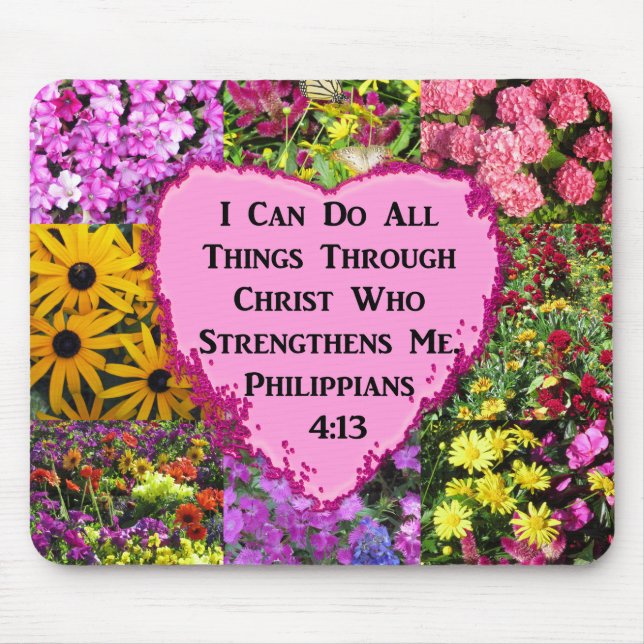 Mousepad SCRIPTURE bonito FLORAL DOS FILIPIANOS 4:13 (Frente)